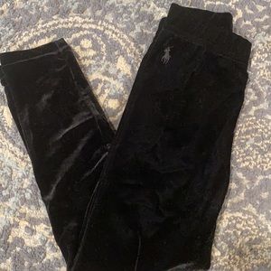 Black velvet leggings